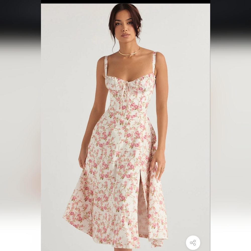 Floral Pink Midi Dress